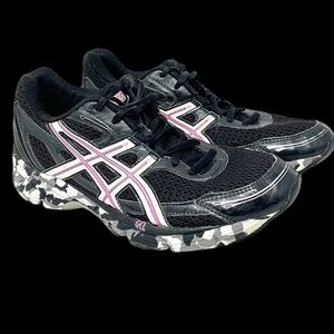 Asics SZ 6 Black/Pink Camouflage Running/Training Sneakers